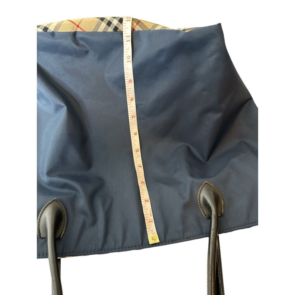 Burberrys Nova Check Blue Label Tote Bag Nylon Navy‎ Blue - Picture 11 of 12